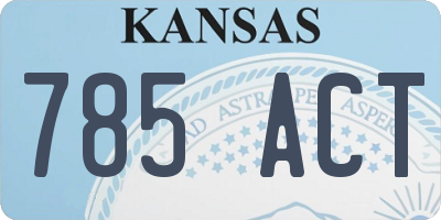 KS license plate 785ACT