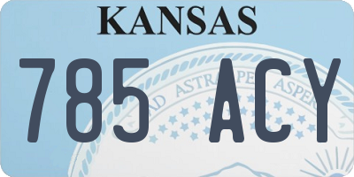 KS license plate 785ACY