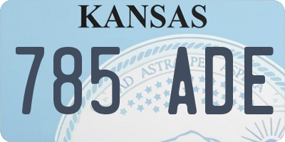 KS license plate 785ADE