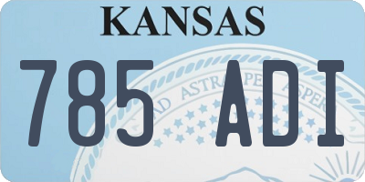 KS license plate 785ADI