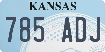 KS license plate 785ADJ