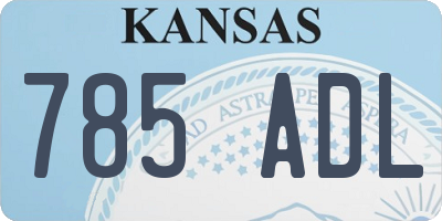 KS license plate 785ADL