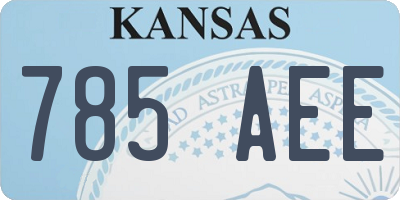 KS license plate 785AEE
