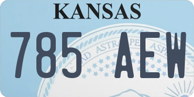KS license plate 785AEW