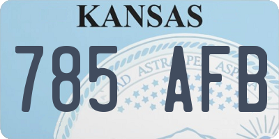 KS license plate 785AFB