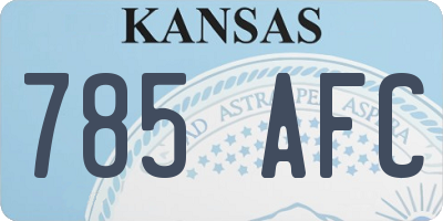 KS license plate 785AFC
