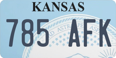 KS license plate 785AFK