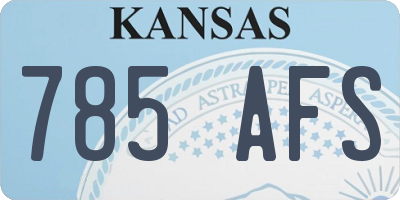 KS license plate 785AFS