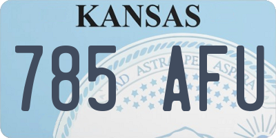 KS license plate 785AFU