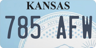 KS license plate 785AFW