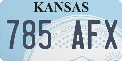KS license plate 785AFX