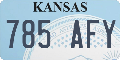 KS license plate 785AFY