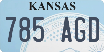 KS license plate 785AGD