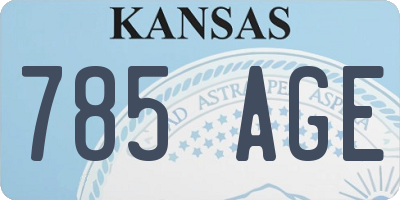 KS license plate 785AGE