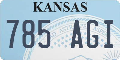 KS license plate 785AGI