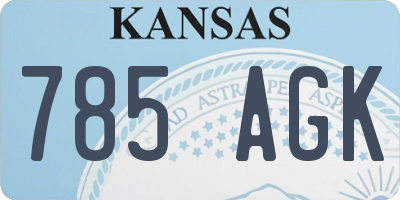 KS license plate 785AGK
