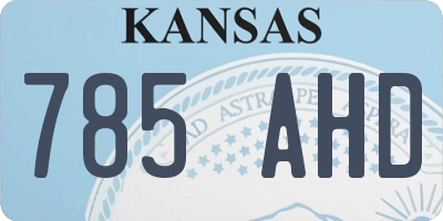 KS license plate 785AHD
