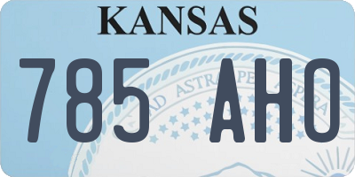 KS license plate 785AHO