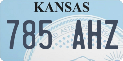 KS license plate 785AHZ