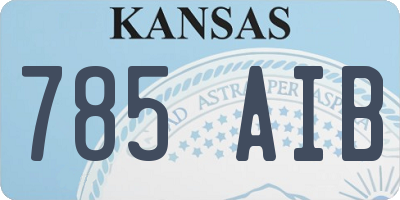KS license plate 785AIB