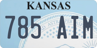 KS license plate 785AIM