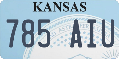 KS license plate 785AIU