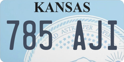 KS license plate 785AJI