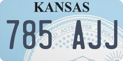 KS license plate 785AJJ