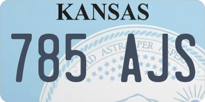 KS license plate 785AJS