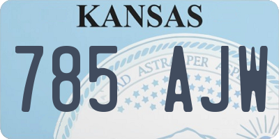 KS license plate 785AJW