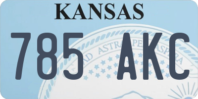 KS license plate 785AKC