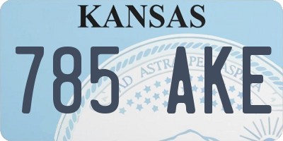 KS license plate 785AKE