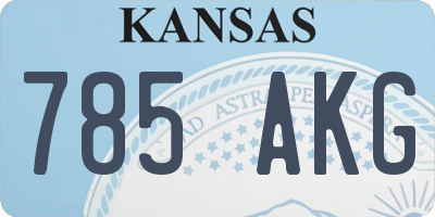 KS license plate 785AKG