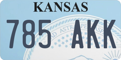 KS license plate 785AKK