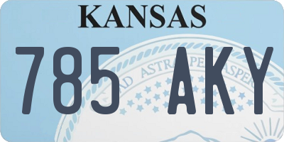 KS license plate 785AKY