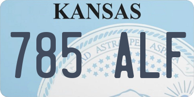 KS license plate 785ALF