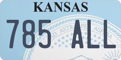 KS license plate 785ALL