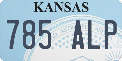 KS license plate 785ALP