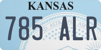 KS license plate 785ALR