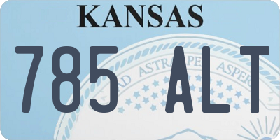 KS license plate 785ALT