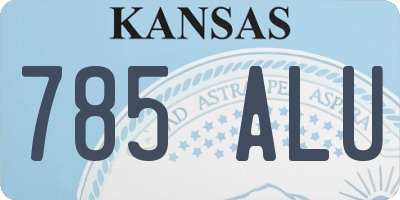 KS license plate 785ALU