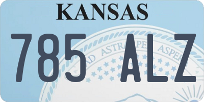 KS license plate 785ALZ