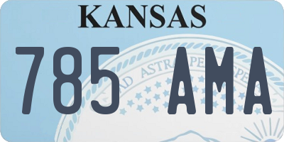 KS license plate 785AMA