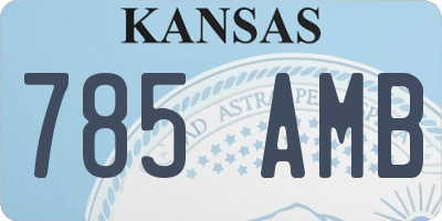KS license plate 785AMB