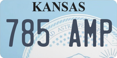 KS license plate 785AMP