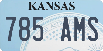 KS license plate 785AMS