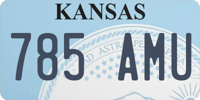 KS license plate 785AMU