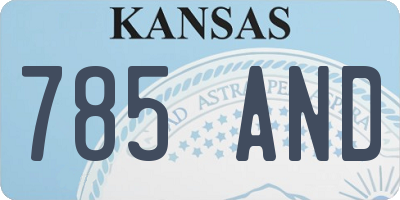 KS license plate 785AND