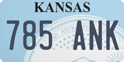 KS license plate 785ANK