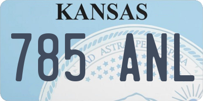 KS license plate 785ANL